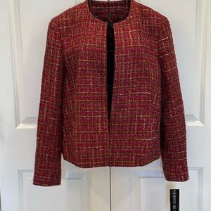 NWT Lafayette 148 Tweed Open Front Jacket with Pockets (size 10)